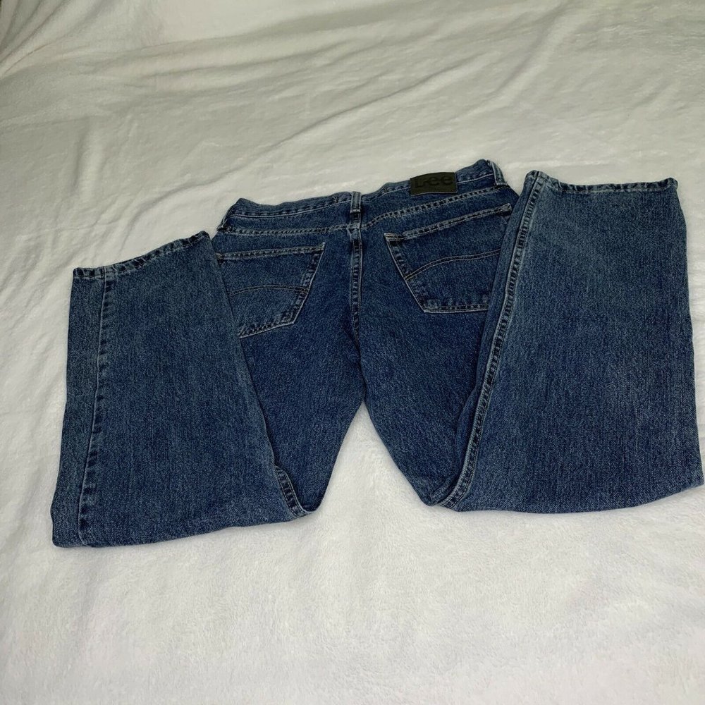 Lee Men Jeans Med Blue Size 33x30 Reg Fit Straight - Picture 2 of 5
